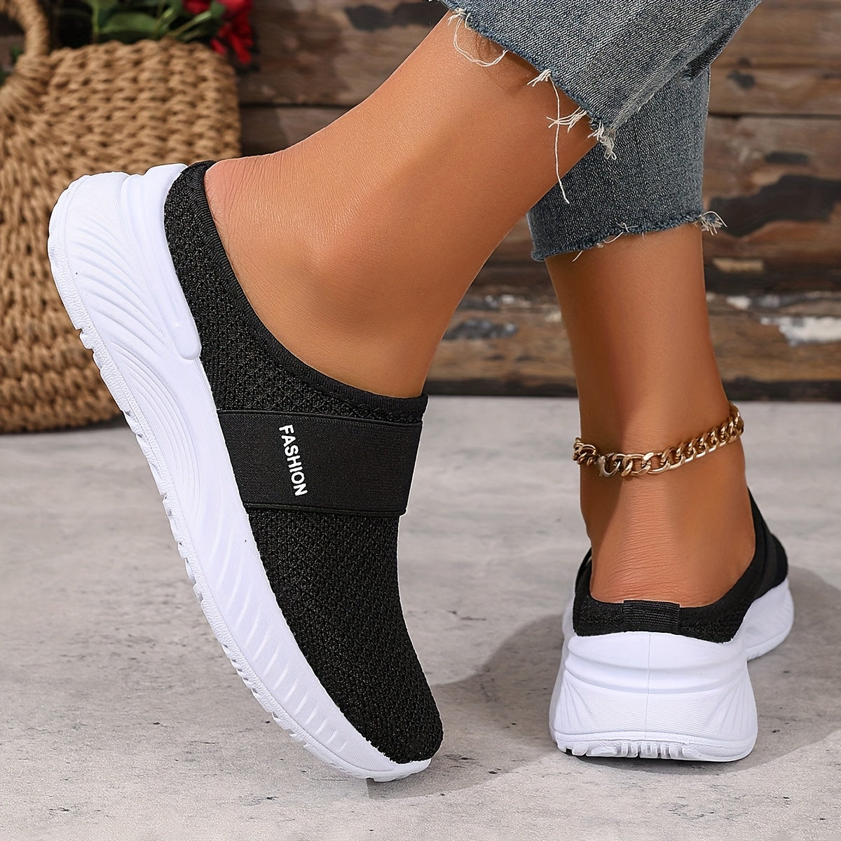 Perrine | Baskets Mules Mesh Respirant