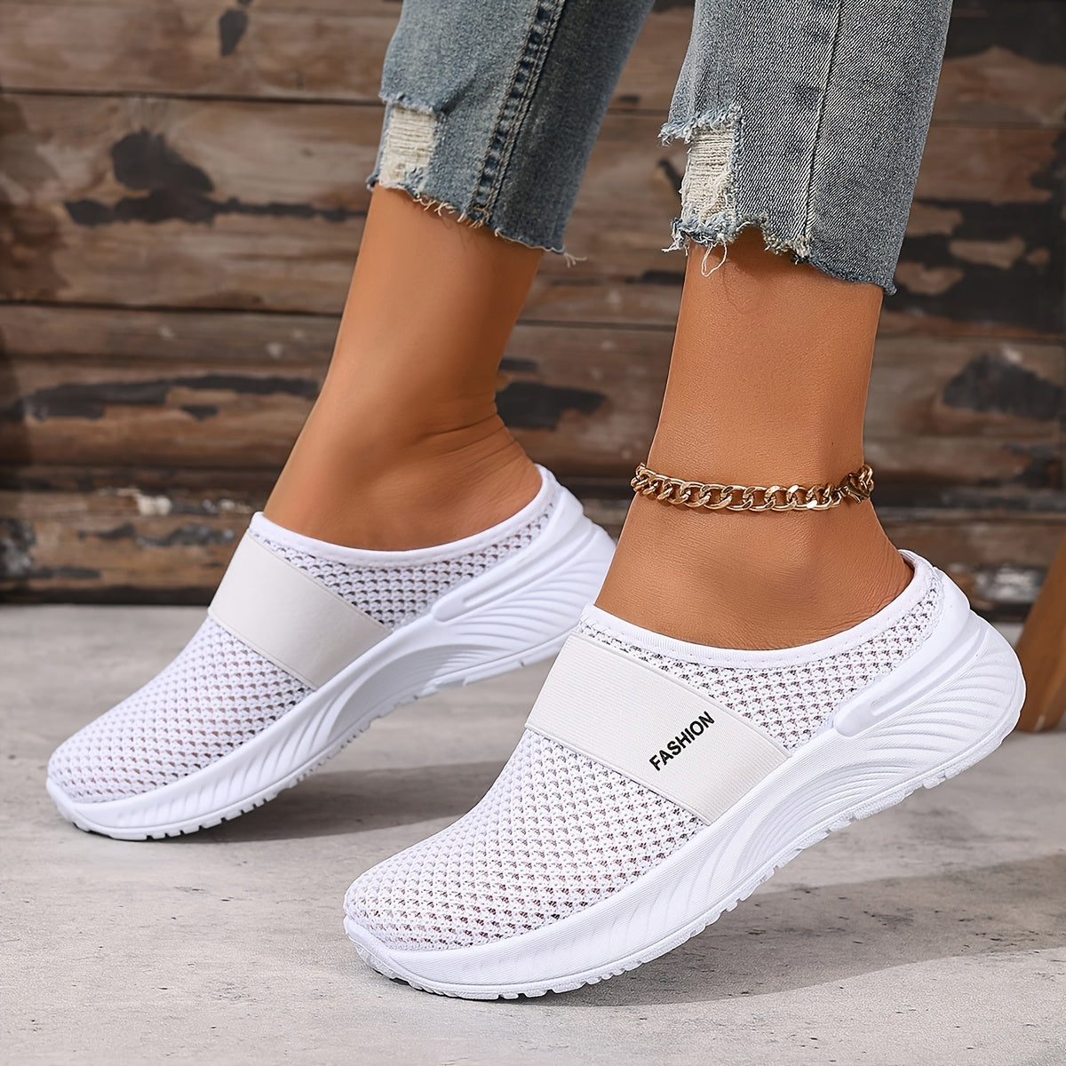 Perrine | Baskets Mules Mesh Respirant