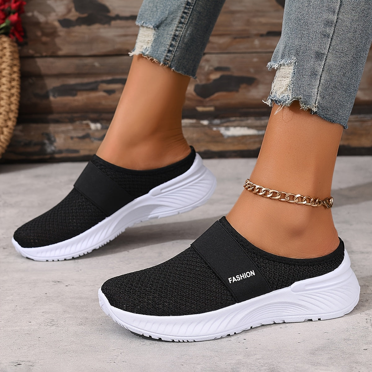 Perrine | Baskets Mules Mesh Respirant