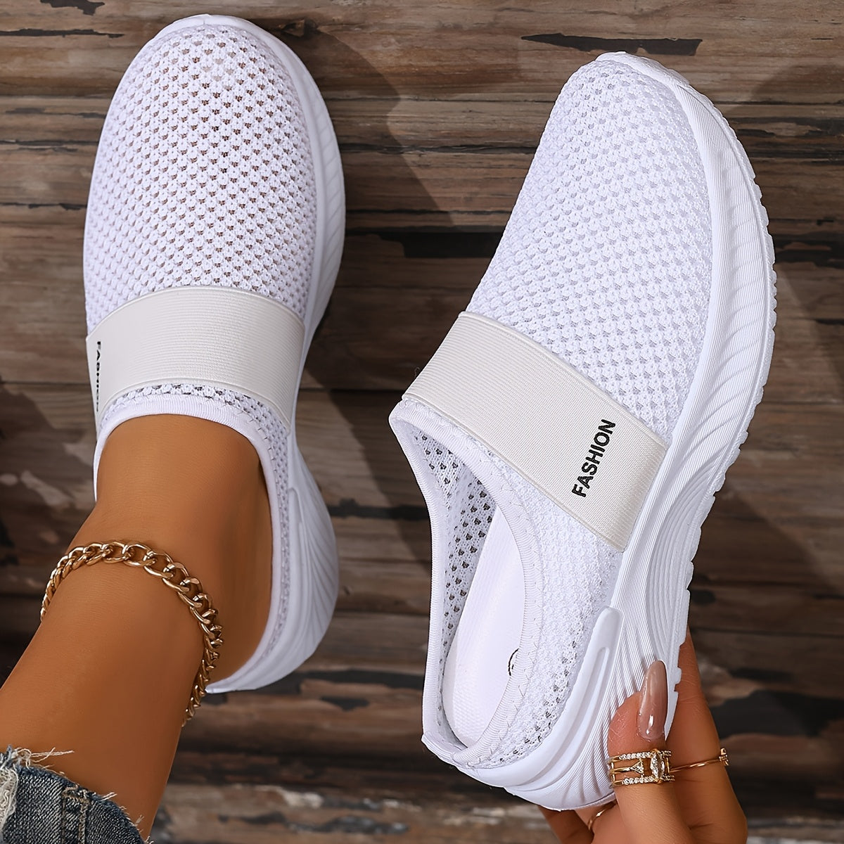 Perrine | Baskets Mules Mesh Respirant