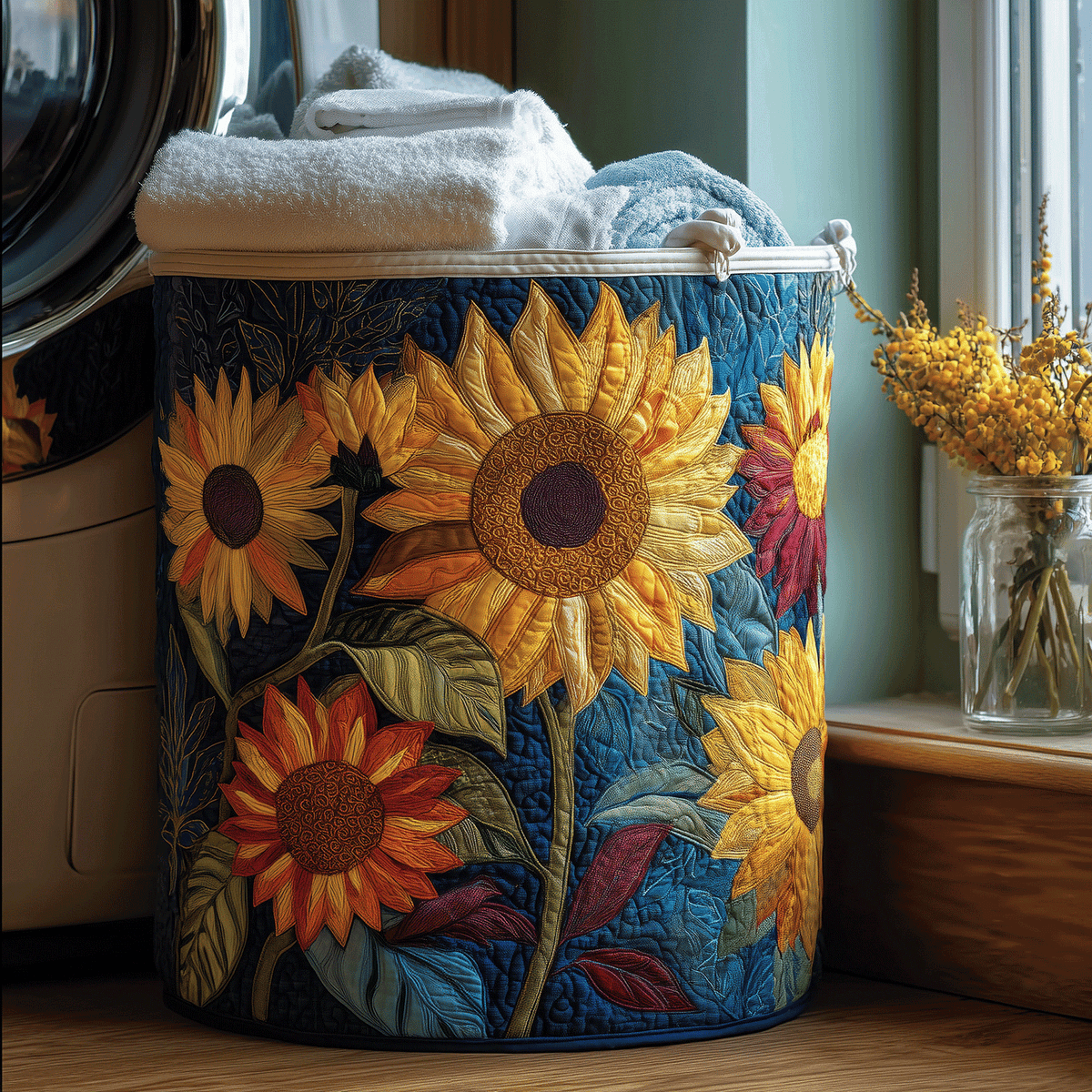 Solenne | Panier à Linge Fleurs du Soleil