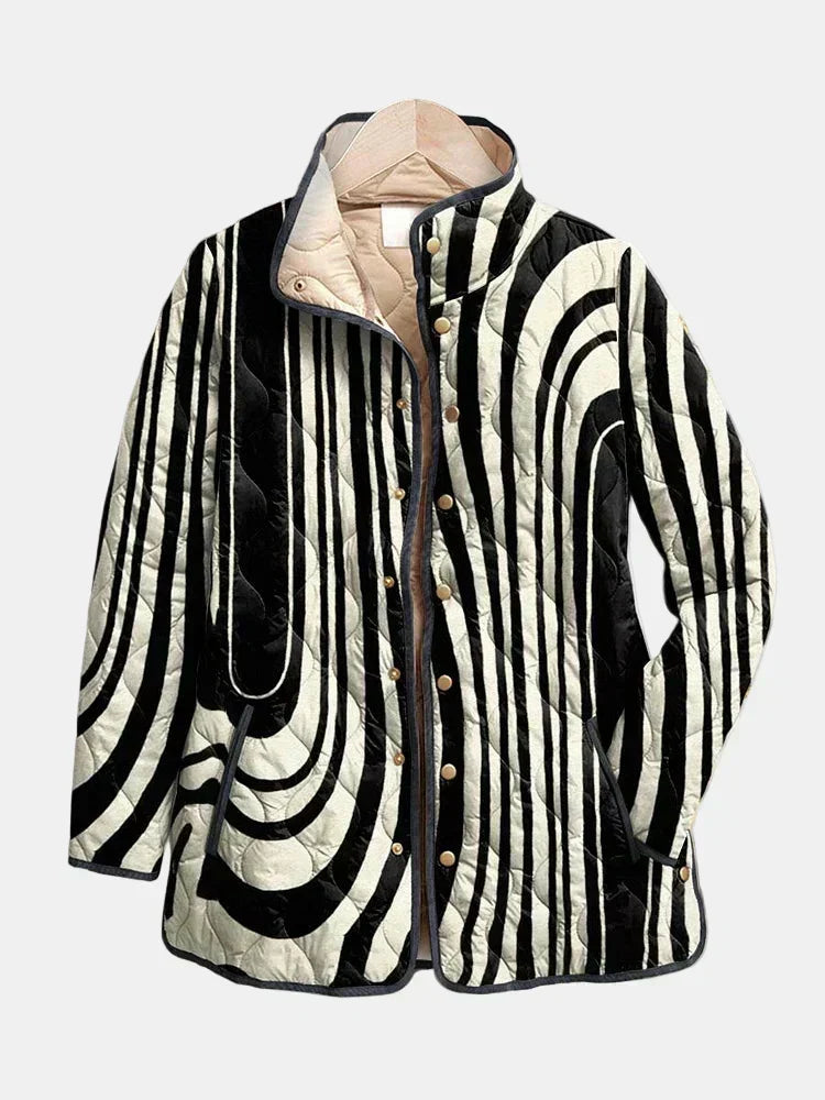 Josiane | Veste Matelassée Graphique Zébrée