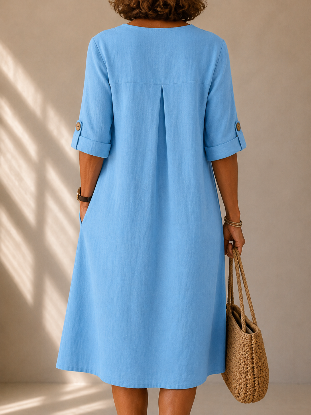 Sixtine | Robe Boutonnée Manches Ajustables