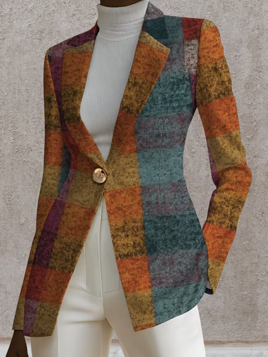 Amandine | Veste Blazer Carreaux Automne