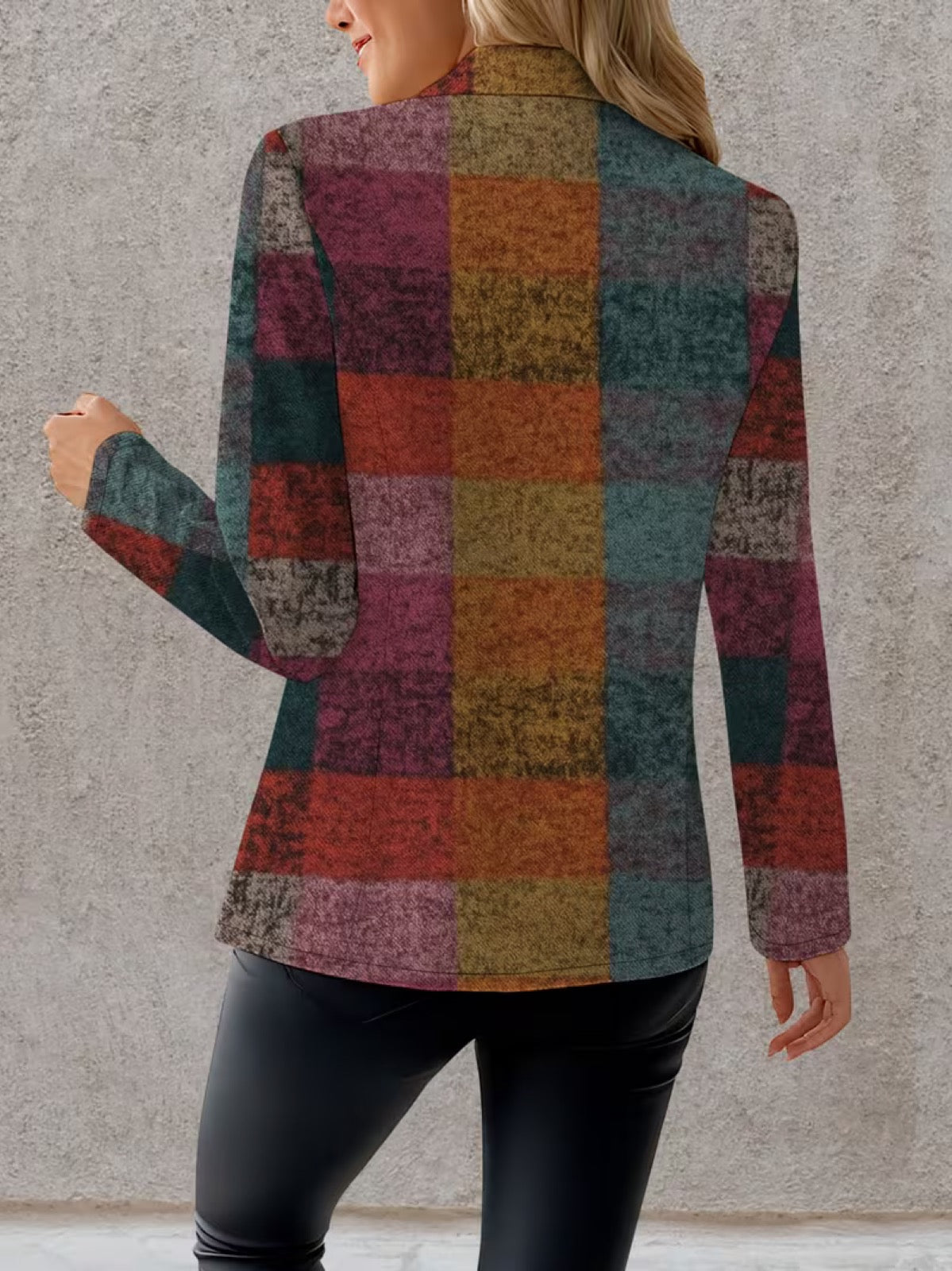 Amandine | Veste Blazer Carreaux Automne