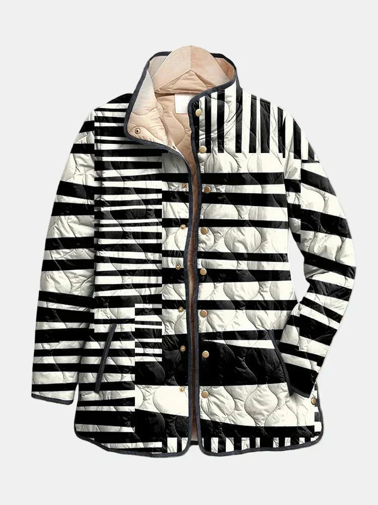 Solange | Veste Matelassée Rayures Graphiques