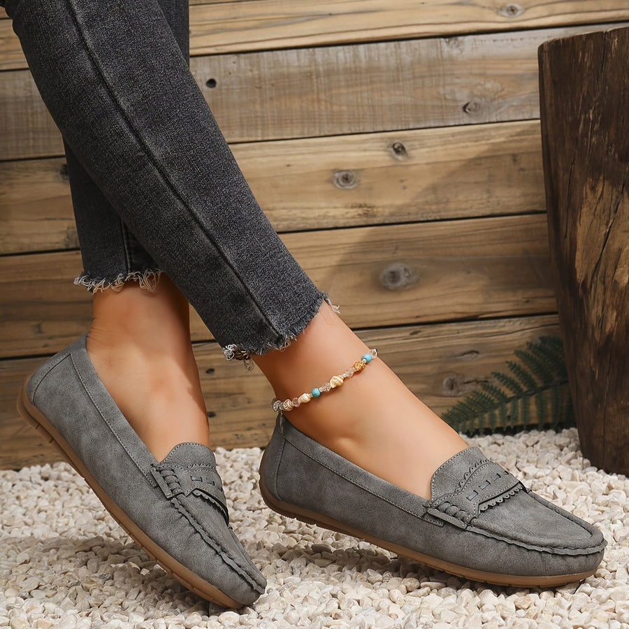 Léonelle | Mocassins Effet Daim Festonnés