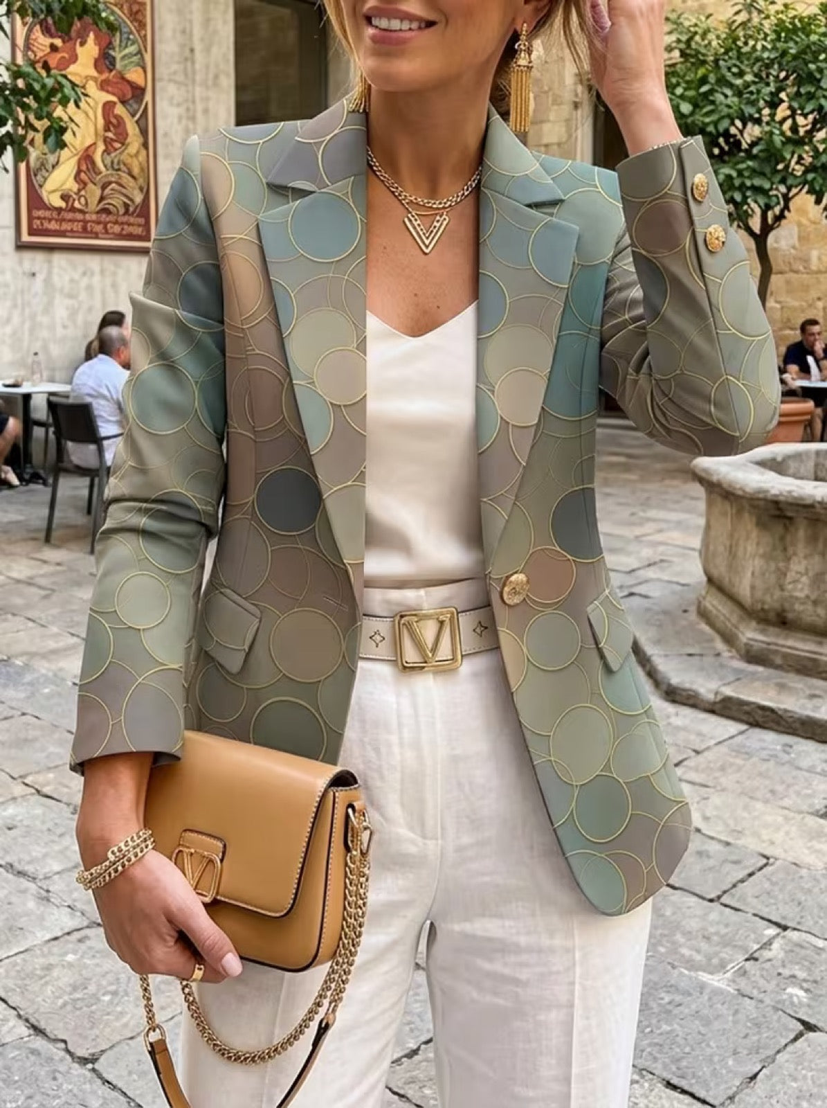Léontine | Veste Blazer Mosaïque de Points