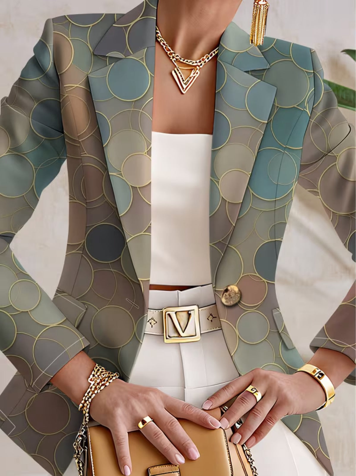 Léontine | Veste Blazer Mosaïque de Points