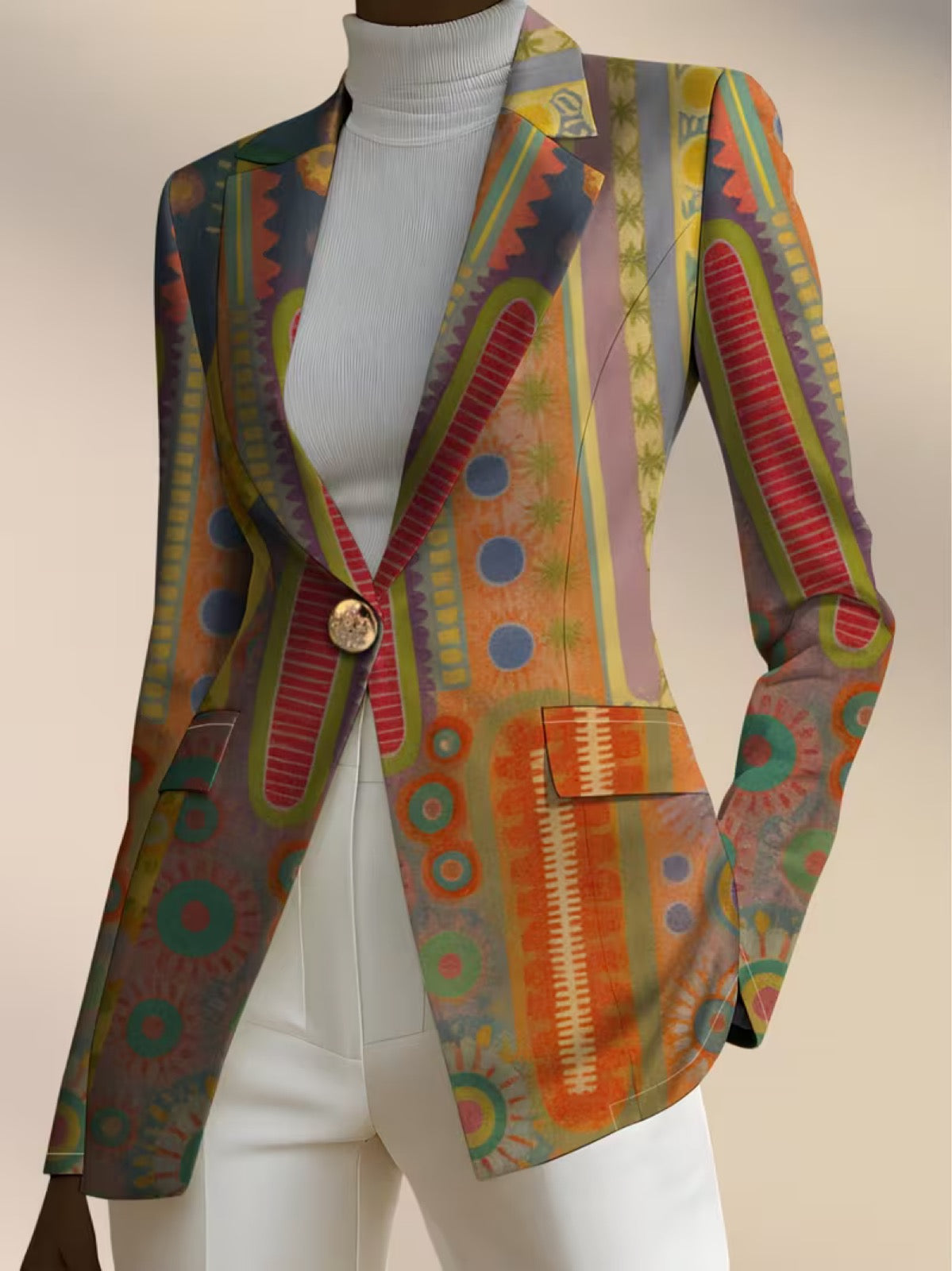 Faustine | Veste Blazer Médaillon Bohème