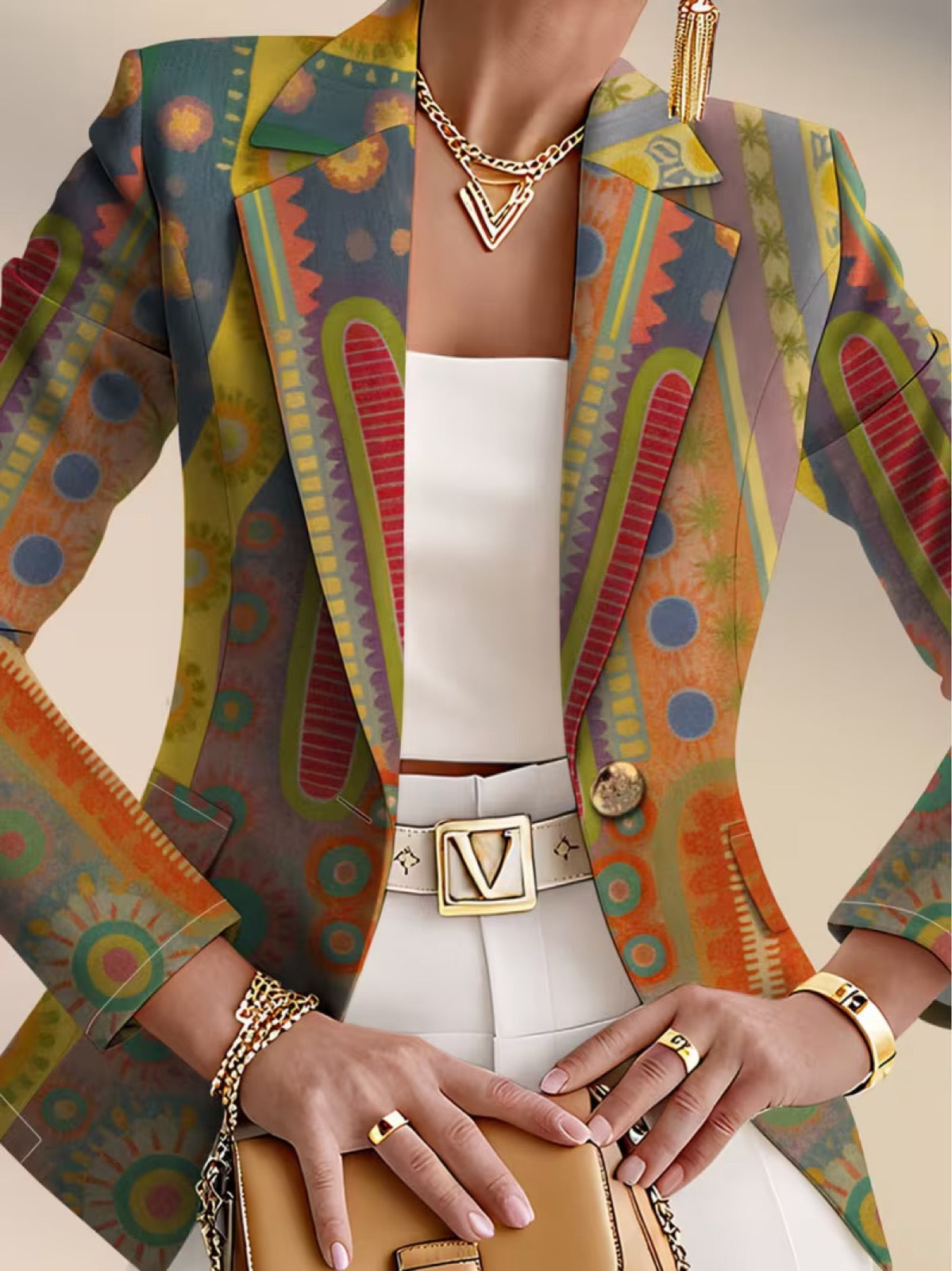 Faustine | Veste Blazer Médaillon Bohème