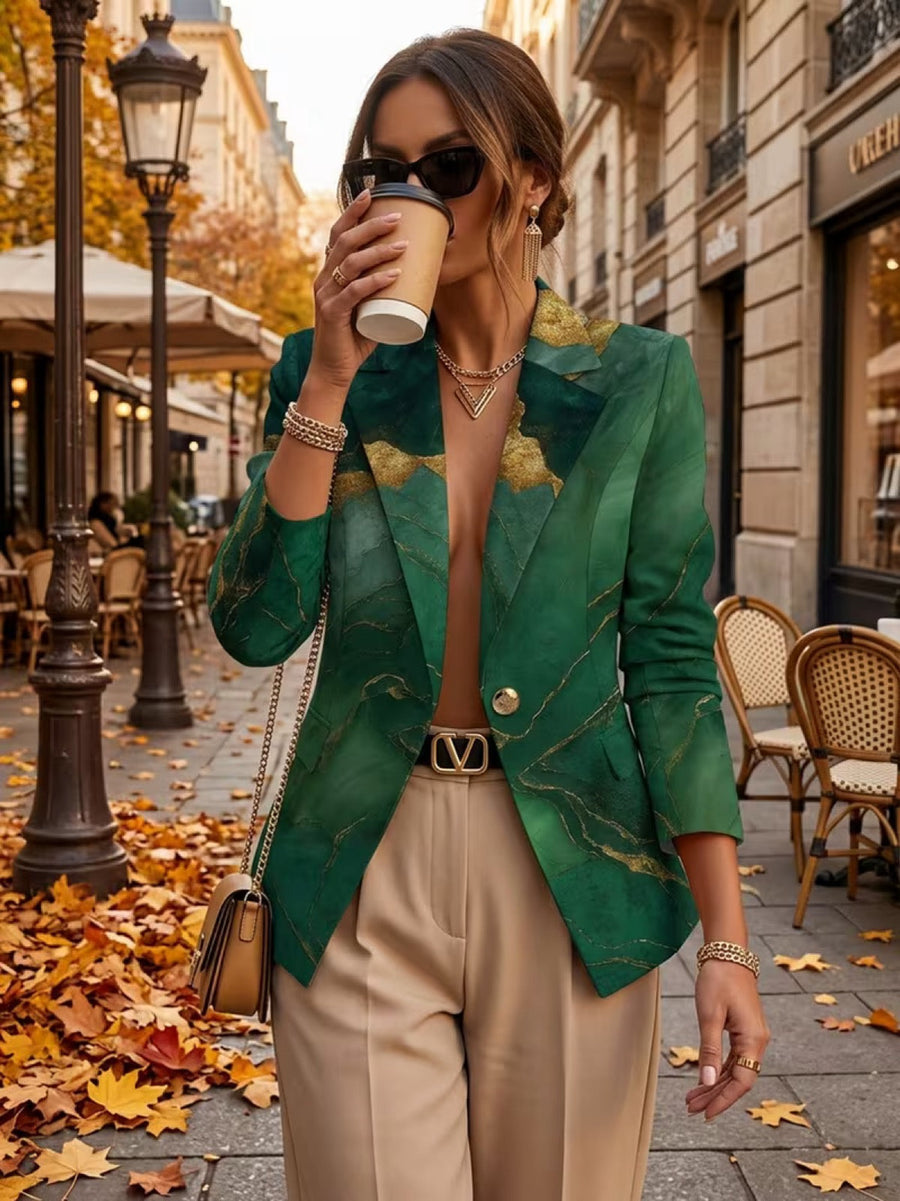 Honorine | Veste Blazer Marbre Émeraude