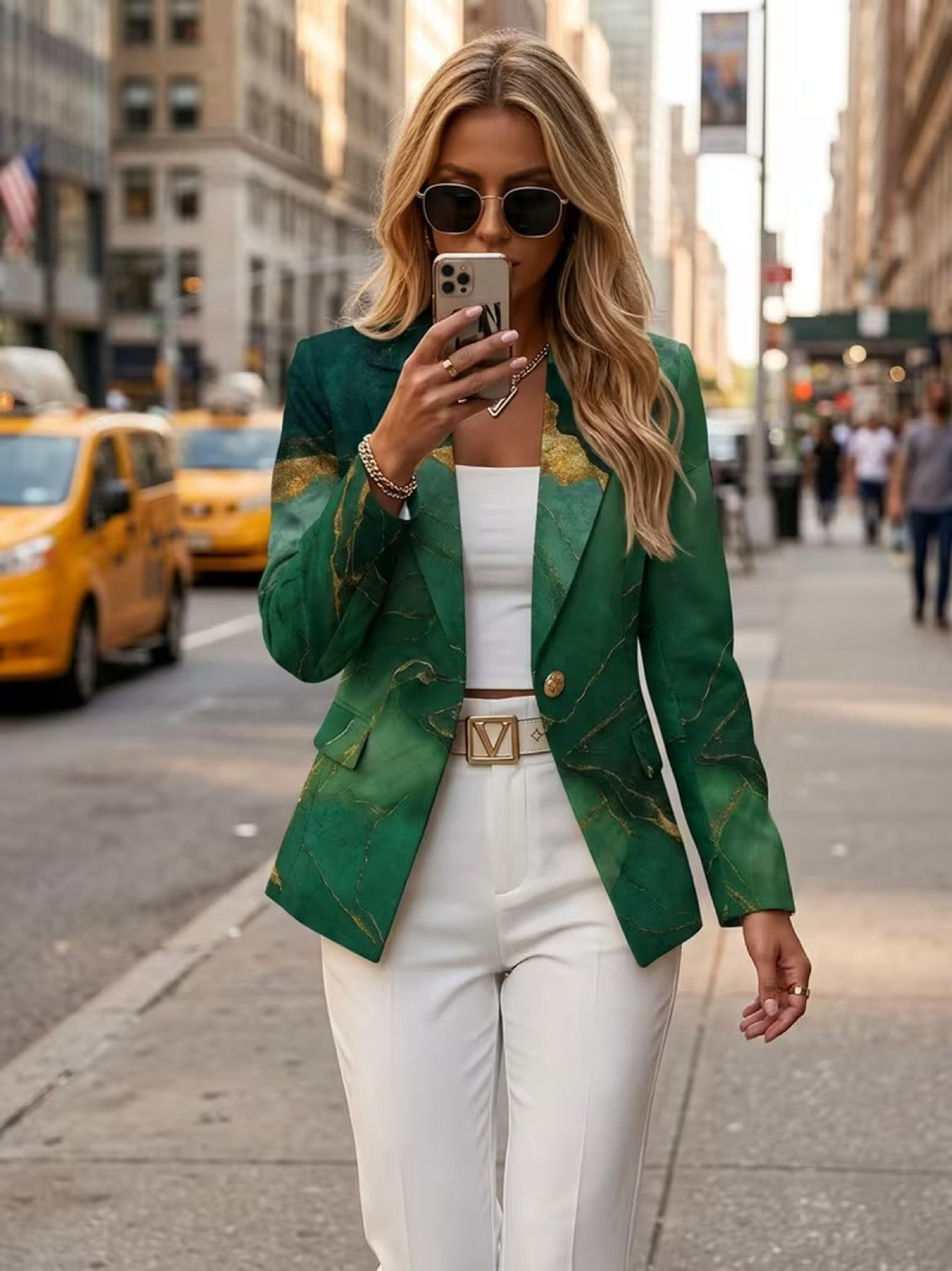 Honorine | Veste Blazer Marbre Émeraude