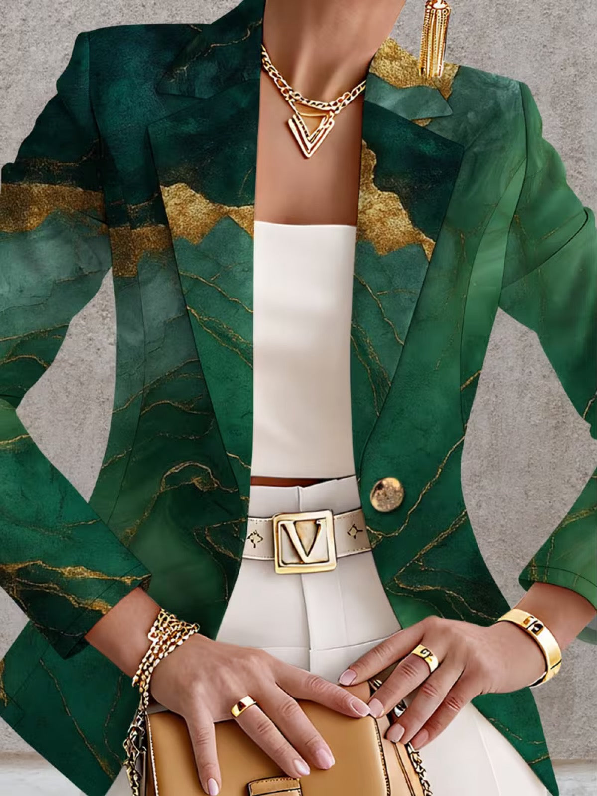 Honorine | Veste Blazer Marbre Émeraude