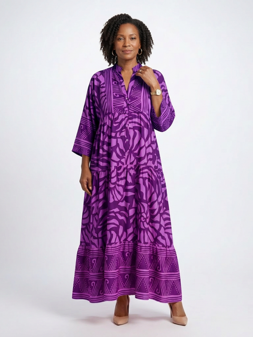 Adèle | Robe Midi Boutonnée