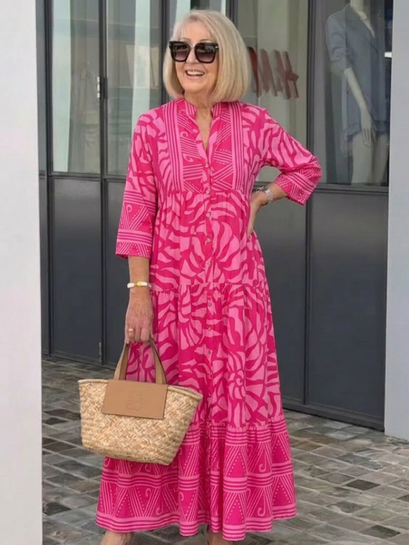 Adèle | Robe Midi Boutonnée
