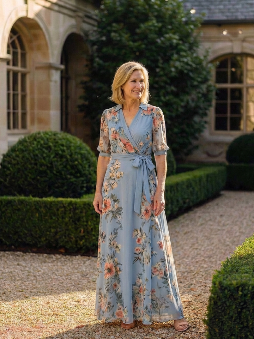 Chloé | Robe Maxi Cache-Cœur à Col en V Floral