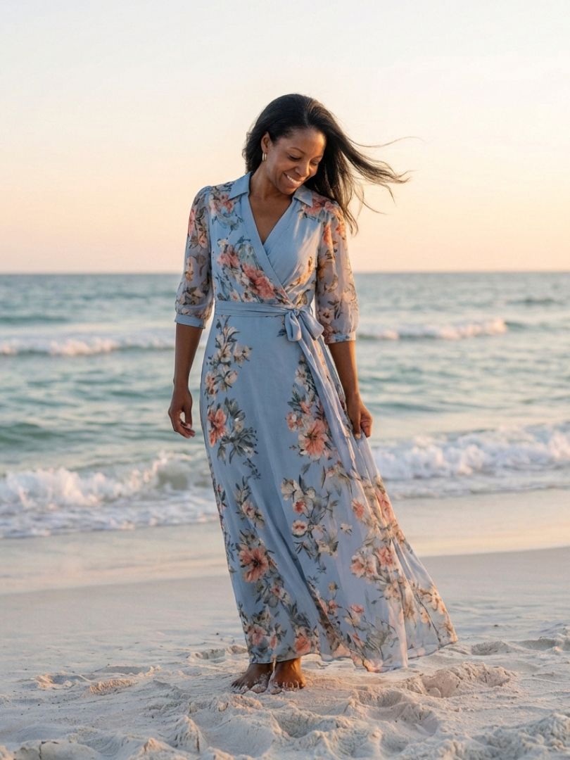 Chloé | Robe Maxi Cache-Cœur à Col en V Floral